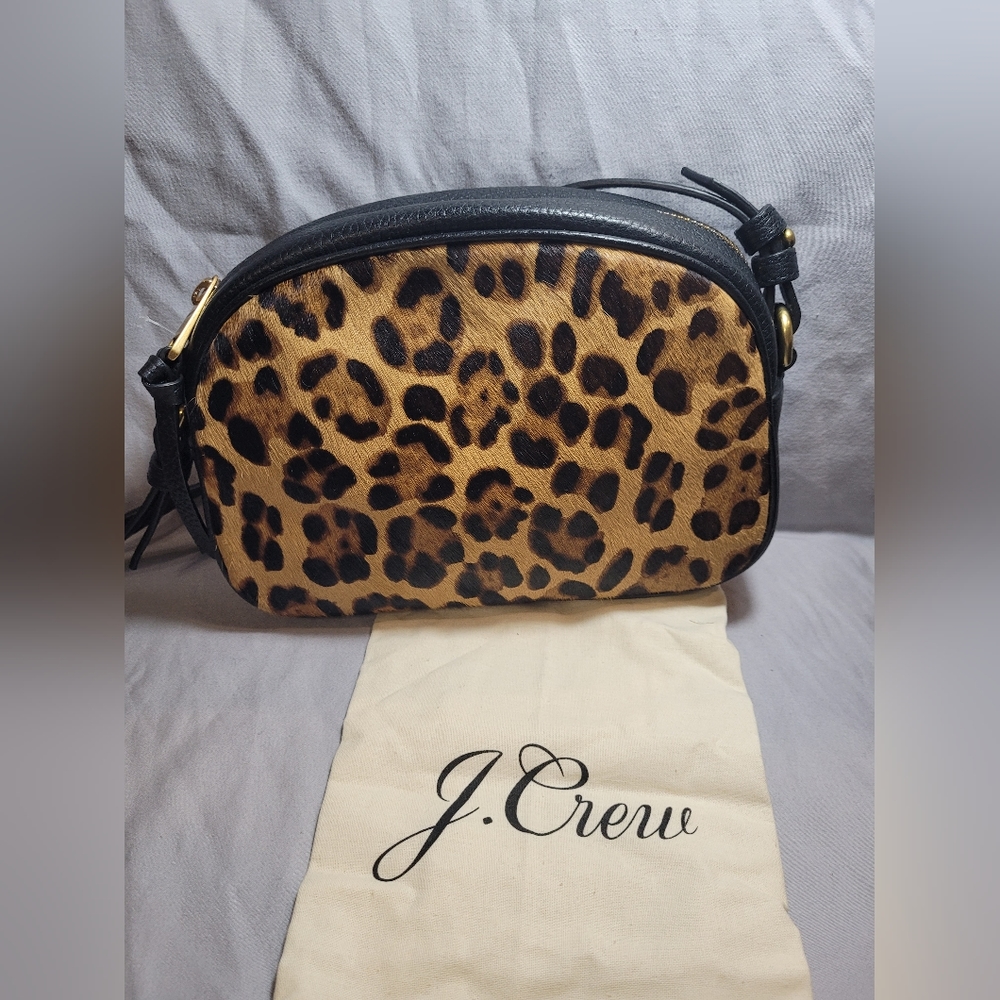 J. Crew leopard calf hair Devon Camera Bag - Picture 2 of 16